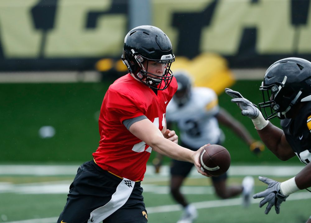 Iowa Hawkeyes quarterback Connor Kapisak (11) during practice No. 4 of Fall Camp Monday, August 6, 2018 at the Hansen Football Performance Center. (Brian Ray/hawkeyesports.com)