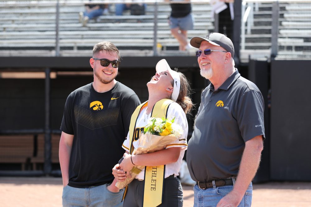 Iowa Hawkeyes Erin Riding (6) during senior day festivities following their game against the Ohio State Buckeyes Sunday, May 5, 2019 at Pearl Field. (Brian Ray/hawkeyesports.com)ic