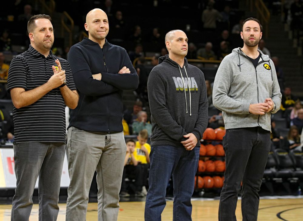 Former Iowa Men’s Basketball Lettermen are honored during halftime of the game at Carver-Hawkeye Arena in Iowa City on Sunday, December 29, 2019. (Stephen Mally/hawkeyesports.com)