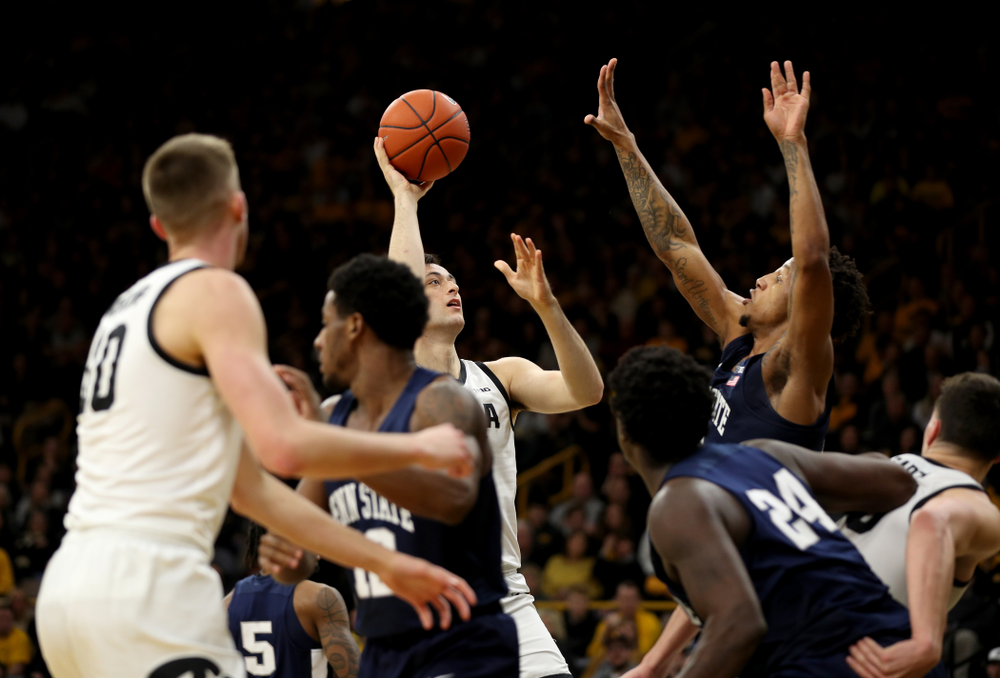 Iowa Hawkeyes forward Ryan Kriener (15) against Penn State Saturday, February 29, 2020 at Carver-Hawkeye Arena. (Brian Ray/hawkeyesports.com)
