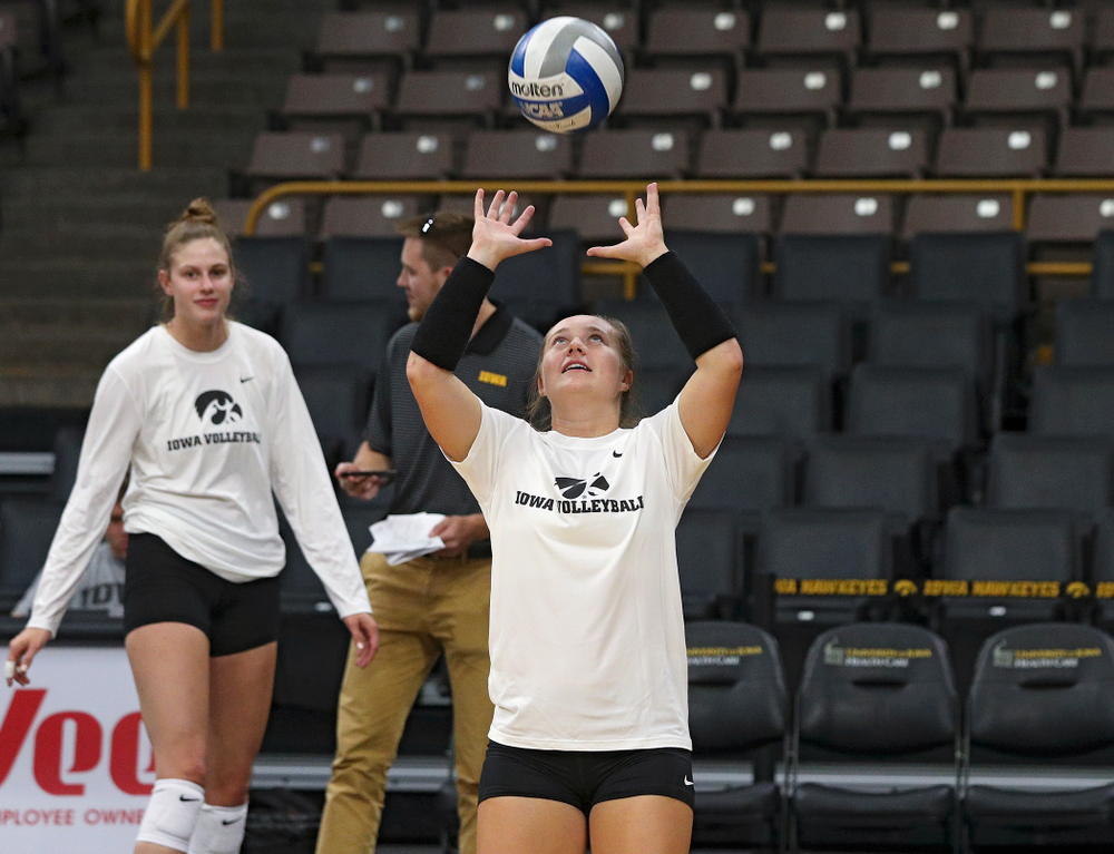 Iowa’s Joslyn Boyer (1) during Iowa Volleyball’s Media Day at Carver-Hawkeye Arena in Iowa City on Friday, Aug 23, 2019. (Stephen Mally/hawkeyesports.com)