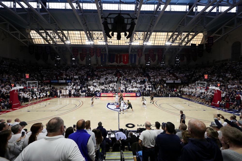 The Iowa Hawkeyes against Penn State Saturday, January 4, 2020 at the Palestra in Philadelphia. (Brian Ray/hawkeyesports.com)