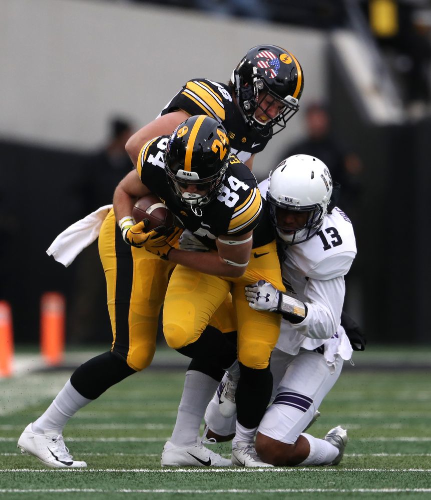 Iowa Hawkeyes wide receiver Nick Easley (84) against the Northwestern Wildcats Saturday, November 10, 2018 at Kinnick Stadium. (Brian Ray/hawkeyesports.com)