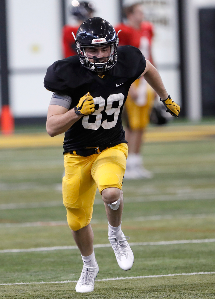 Nico Ragaini -- University of Iowa spring football practice No. 6 on March 31, 2018, in Iowa City, Iowa. (Darren Miller/hawkeyesports.com)