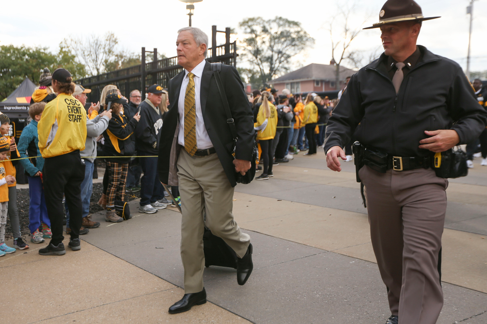 Iowa Hawkeyes head coach Kirk Ferentz during Iowa football vs Purdue on Saturday, October 19, 2019 at Kinnick Stadium. (Lily Smith/hawkeyesports.com)