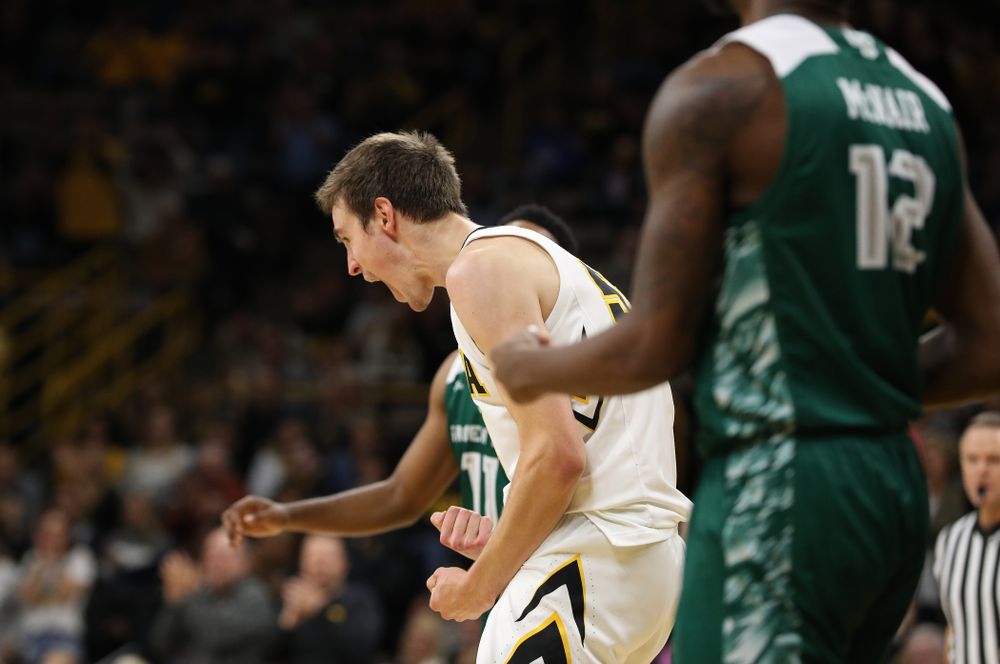 Iowa Hawkeyes forward Nicholas Baer (51) against UW Green Bay Sunday, November 11, 2018 at Carver-Hawkeye Arena. (Brian Ray/hawkeyesports.com)