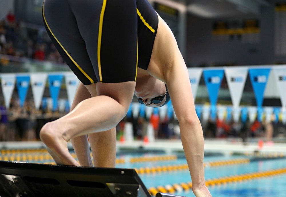 Iowa’s Kelsey Drake swims in the women’s 200 yard butterfly preliminary event during the 2020 Women’s Big Ten Swimming and Diving Championships at the Campus Recreation and Wellness Center in Iowa City on Saturday, February 22, 2020. (Stephen Mally/hawkeyesports.com)