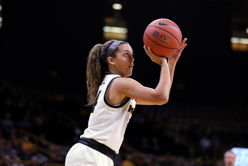 Iowa Hawkeyes guard Gabbie Marshall (24) against North Alabama Thursday, November 14, 2019 at Carver-Hawkeye Arena. (Brian Ray/hawkeyesports.com)
