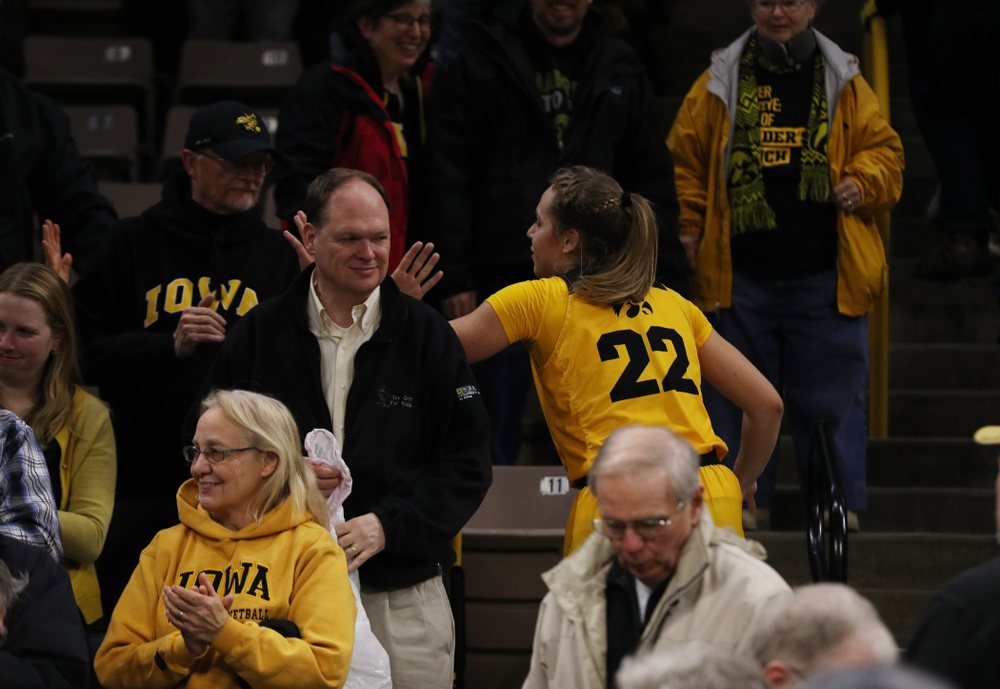 Iowa Hawkeyes guard Kathleen Doyle (22) against the Michigan State Spartans Thursday, February 7, 2019 at Carver-Hawkeye Arena. (Brian Ray/hawkeyesports.com)