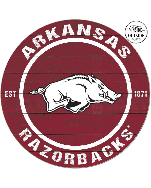 Arkansas Razorbacks Logo Circle In Outdoor Sign 20x20 Arkansas Razorbacks Store Shop University Of Arkansas Apparel Gear Gifts Clothing