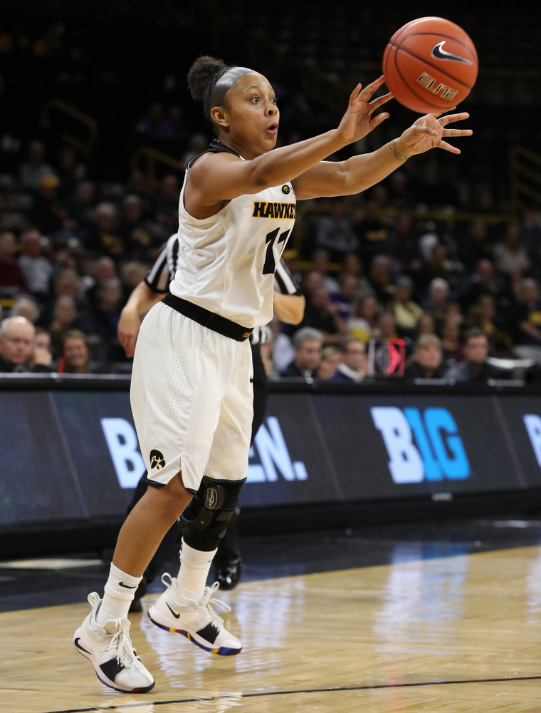 Iowa Hawkeyes guard Tania Davis (11) against Dakota Wesleyan University Tuesday, November 6, 2018 at Carver-Hawkeye Arena. (Brian Ray/hawkeyesports.com)