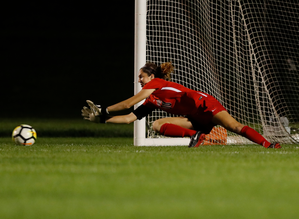 Iowa Hawkeyes Cora Meyers (0) against the Purdue Boilermakers Thursday, September 20, 2018 at the Iowa Soccer Complex. (Brian Ray/hawkeyesports.com)