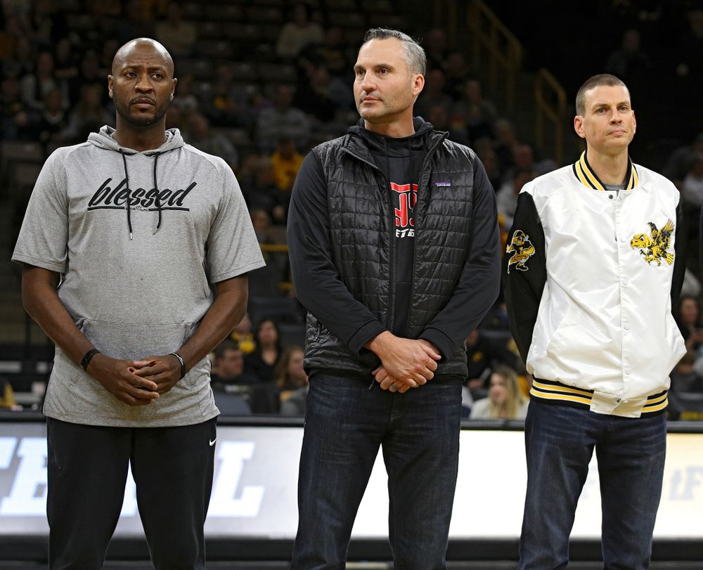 Former Iowa Men’s Basketball Lettermen are honored during halftime of the game at Carver-Hawkeye Arena in Iowa City on Sunday, December 29, 2019. (Stephen Mally/hawkeyesports.com)