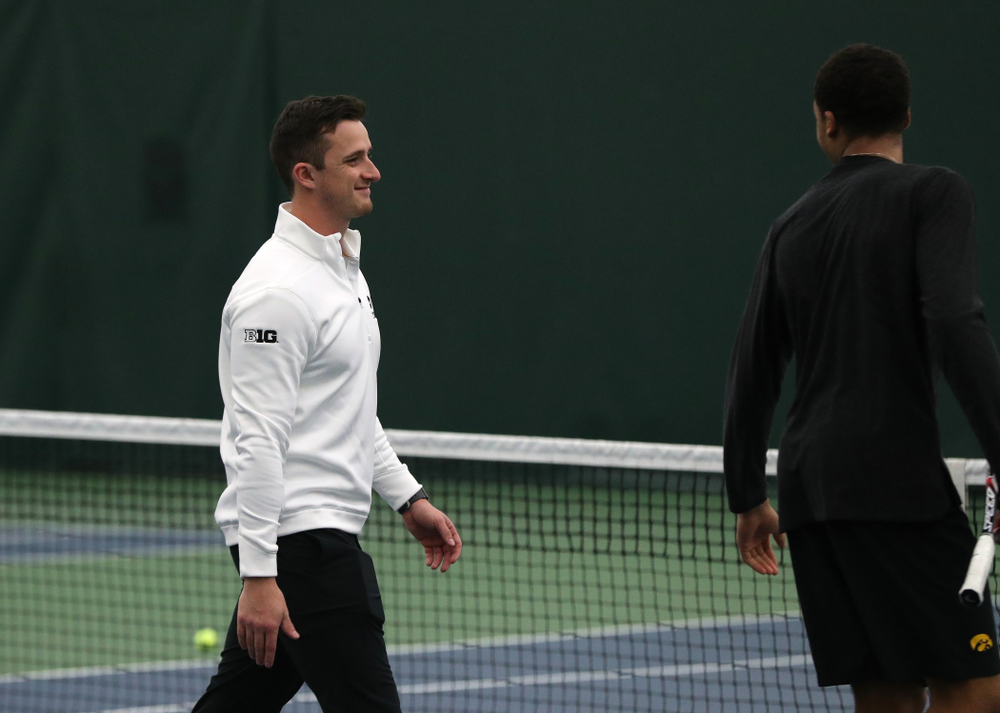 Iowa Hawkeyes assistant coach Joey Manilla against the Butler Bulldogs Sunday, January 27, 2019 at the Hawkeye Tennis and Recreation Complex. (Brian Ray/hawkeyesports.com)
