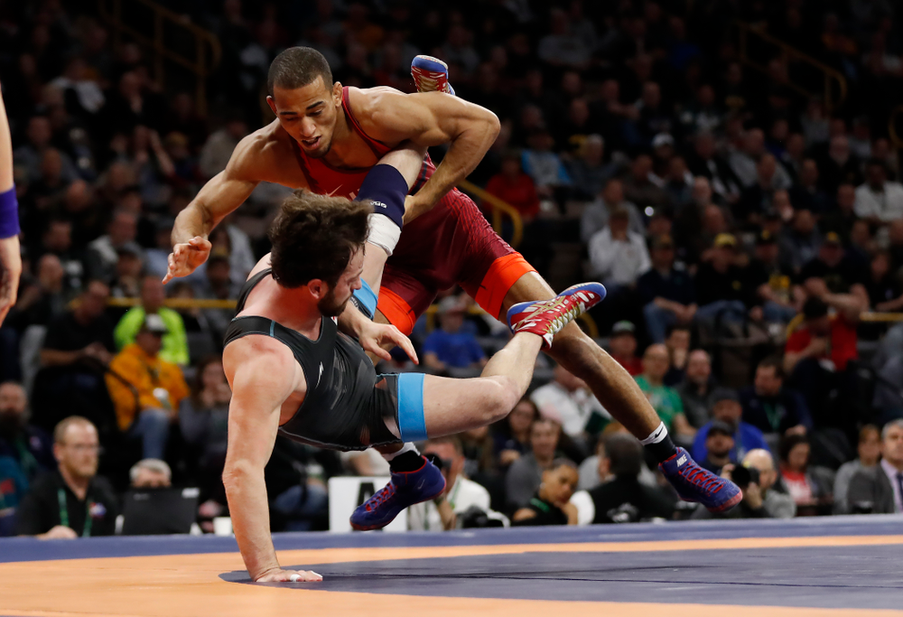 Kendric Maple during session three of the United World Wrestling Freestyle World Cup Sunday, April 8, 2018 at Caver-Hawkeye Arena. (Brian Ray/hawkeyesports.com)