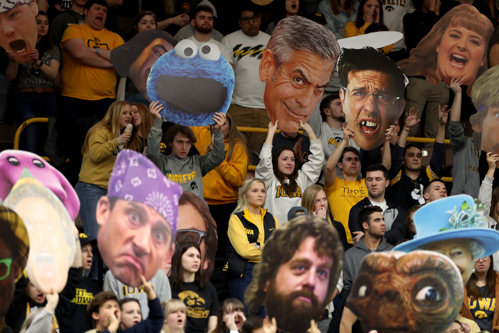 The Hawks Nest against Penn State Saturday, February 29, 2020 at Carver-Hawkeye Arena. (Brian Ray/hawkeyesports.com)