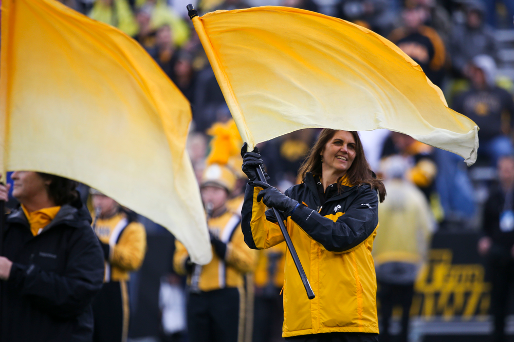 The Iowa Alumni Color guard during Iowa football vs Purdue on Saturday, October 19, 2019 at Kinnick Stadium. (Lily Smith/hawkeyesports.com)
