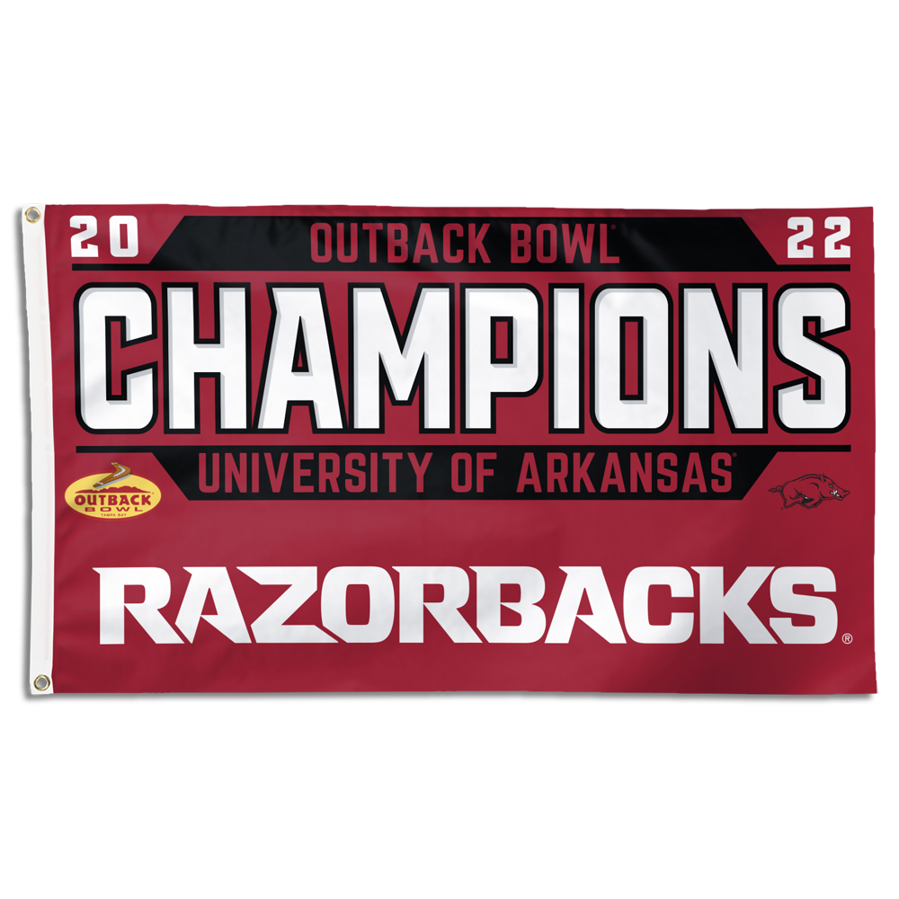 Arkansas Razorbacks Outback Bowl Champs 3 x 5 Deluxe Flag ...