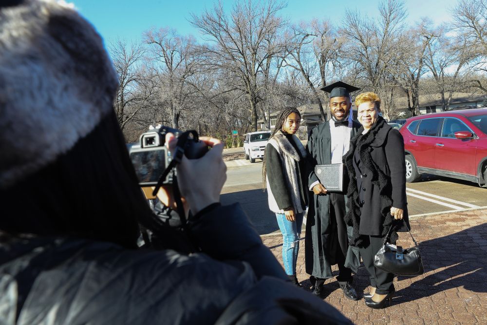 Iowa Track's Christian Brissett during the Fall Commencement Ceremony Saturday, December 15, 2018 at Carver-Hawkeye Arena. (Brian Ray/hawkeyesports.com)