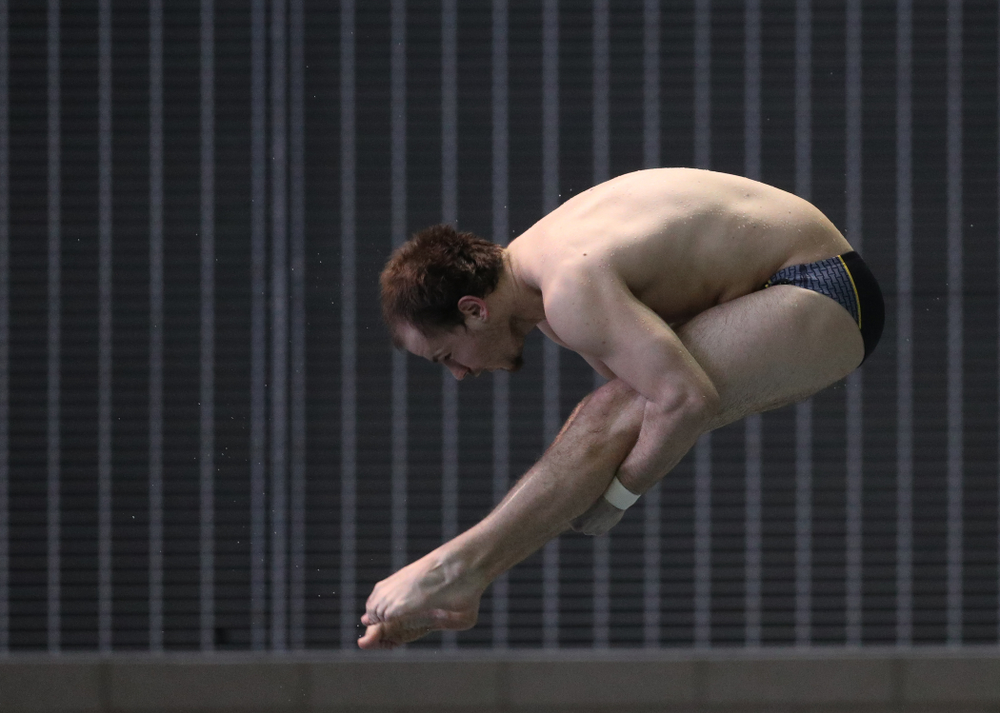 Iowa's Anton Hoherz competes on the 3-meter springboard during the third day of the 2019 Big Ten Swimming and Diving Championships Thursday, February 28, 2019 at the Campus Wellness and Recreation Center. (Brian Ray/hawkeyesports.com)