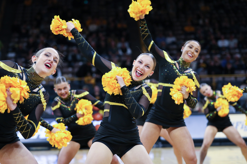 The Iowa Dance Team performs at halftime of the Iowa Hawkeyes game against North Florida Thursday, November 21, 2019 at Carver-Hawkeye Arena. (Brian Ray/hawkeyesports.com)