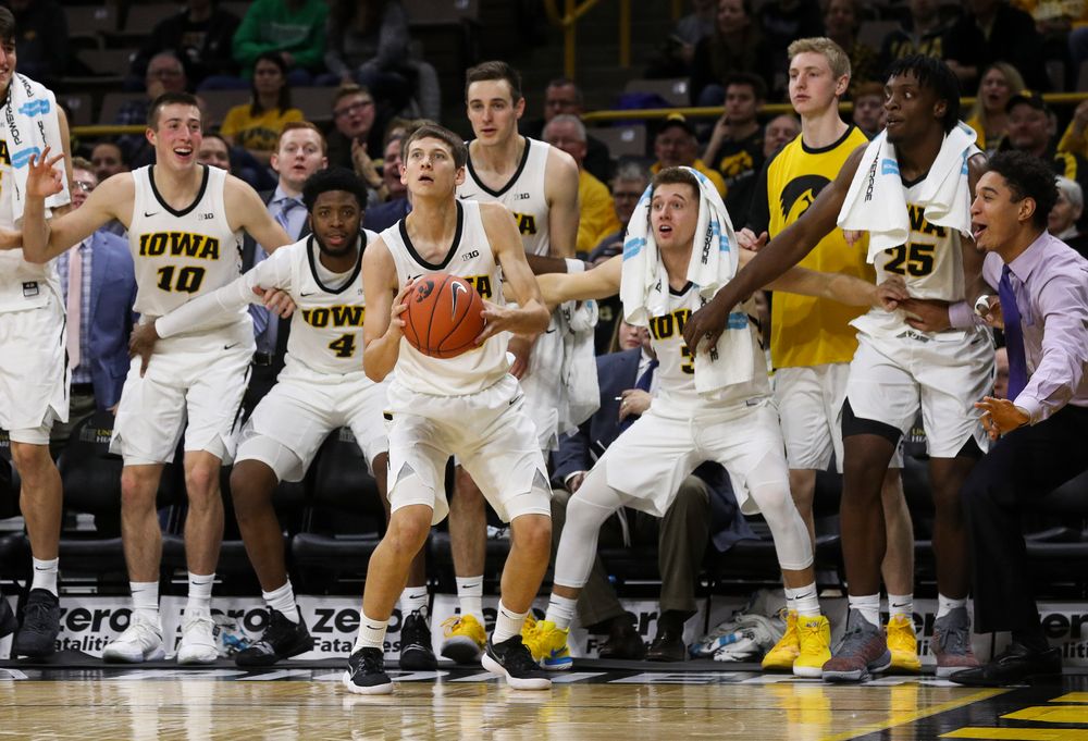 Iowa Hawkeyes guard Austin Ash (13) squares up to shoot a 3-pointer during a game against Alabama State at Carver-Hawkeye Arena on November 21, 2018. (Tork Mason/hawkeyesports.com)