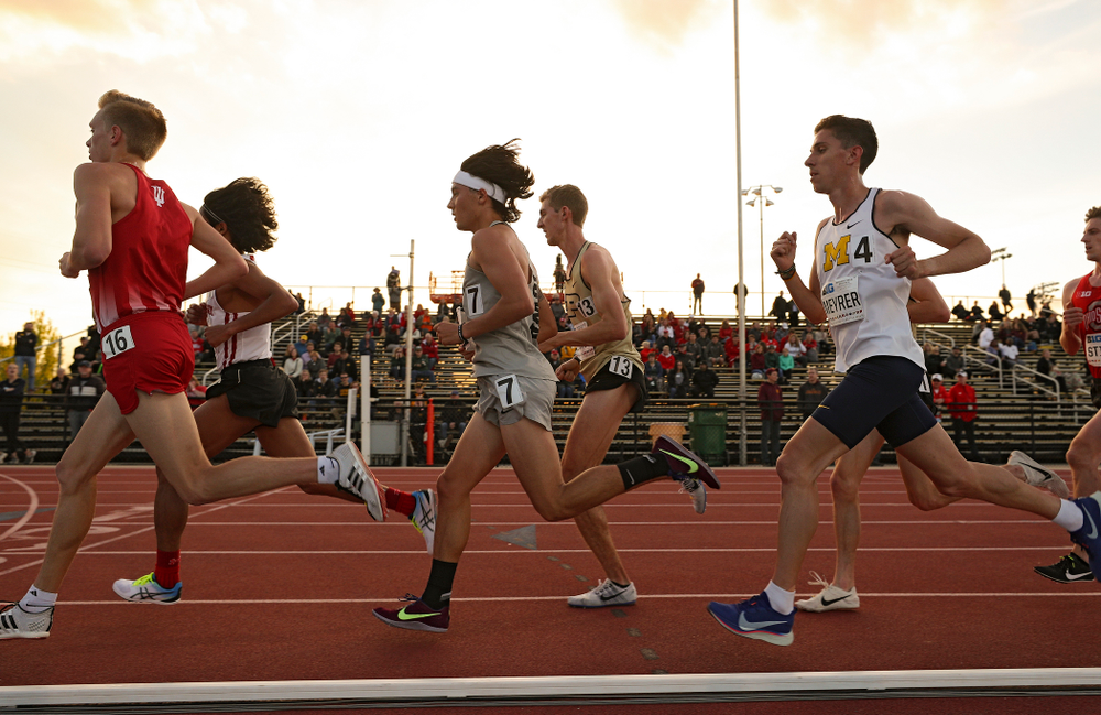 Iowa's Daniel Soto runs the men’s 10,000 meter event on the first day of the Big Ten Outdoor Track and Field Championships at Francis X. Cretzmeyer Track in Iowa City on Friday, May. 10, 2019. (Stephen Mally/hawkeyesports.com)