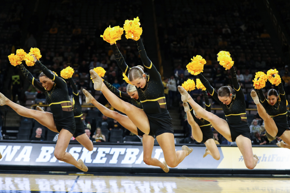 The Iowa Dance Team performs at halftime of the Iowa Hawkeyes game against North Florida Thursday, November 21, 2019 at Carver-Hawkeye Arena. (Brian Ray/hawkeyesports.com)
