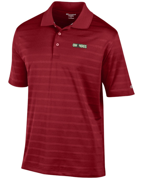 Arkansas Razorbacks Champion Textured Solid Polo Ribby Arkansas