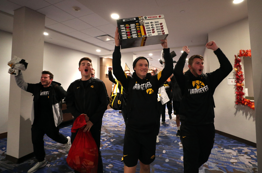 The Hawkeye football managers capture the rusty toolbox for the first time since 2008 with a 20-19 double The Hawkeye Football Managers captured the rusty toolbox for the first time since 2008 with a 20-19 double overtime win against the Wisconsin football managers on Nov. 8 in Madison, Wisconsin. (Brian Ray/hawkeyesports.com)