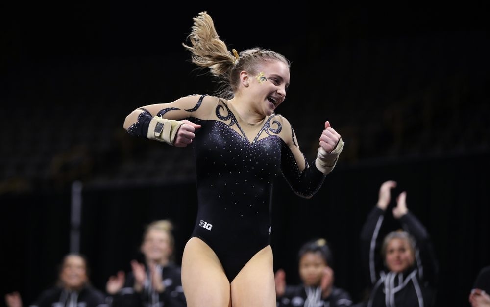 Iowa's Lauren Guerin competes on the floor during their meet against Southeast Missouri State Friday, January 11, 2019 at Carver-Hawkeye Arena. (Brian Ray/hawkeyesports.com)