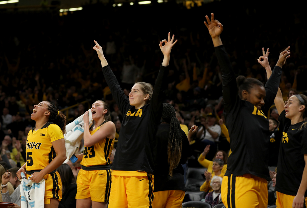 Iowa Hawkeyes guard Kate Martin (20) against the Minnesota Golden Gophers Thursday, February 27, 2020 at Carver-Hawkeye Arena. (Brian Ray/hawkeyesports.com)