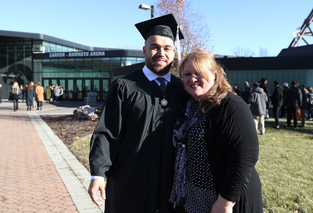 Iowa Football's Austin Kelly during the Fall Commencement Ceremony Saturday, December 15, 2018 at Carver-Hawkeye Arena. (Brian Ray/hawkeyesports.com)
