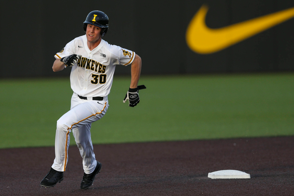 Iowa outfielder Connor McCaffery at baseball vs Milwaukee on Tuesday, April 23, 2019 at Duane Banks Field. (Lily Smith/hawkeyesports.com)