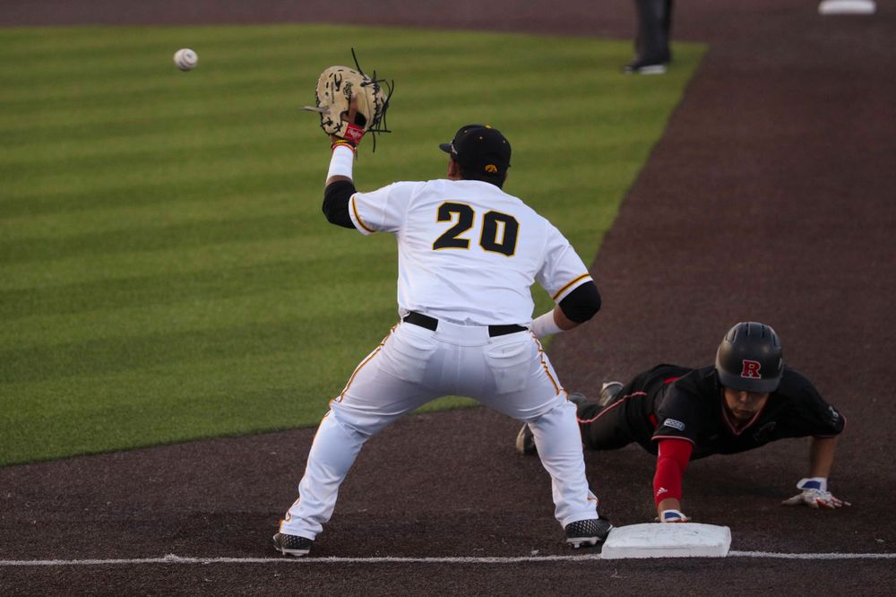 Iowa infielder Izaya Fullard at game 1 vs Rutgers on Friday, April 5, 2019 at Duane Banks Field. (Lily Smith/hawkeyesports.com)