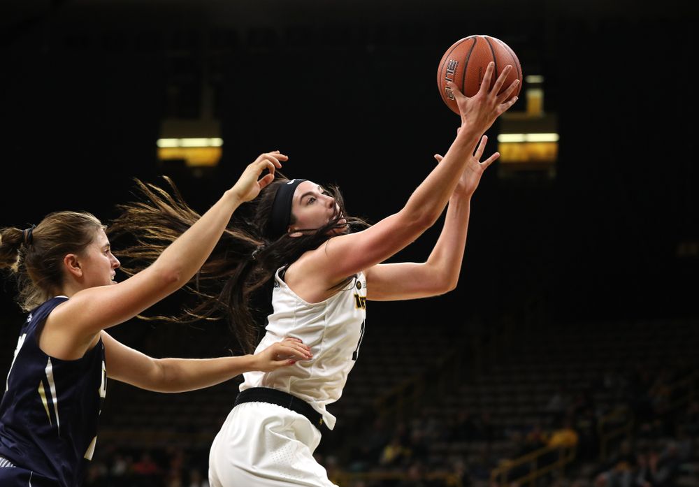 Iowa Hawkeyes forward Megan Gustafson (10) against Oral Roberts University Friday, November 9, 2018 at Carver-Hawkeye Arena. (Brian Ray/hawkeyesports.com)