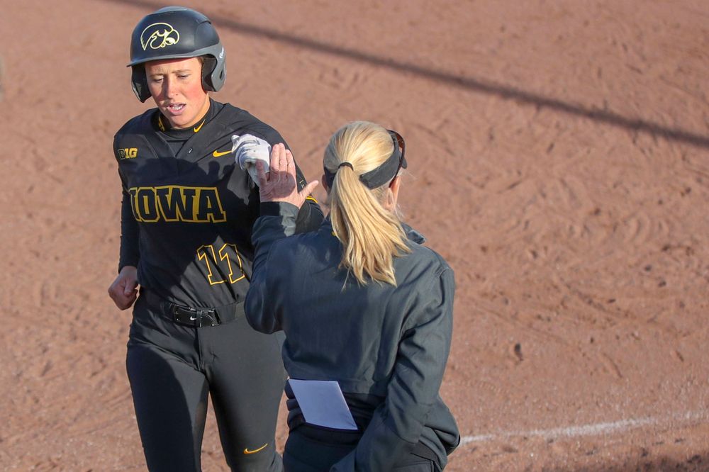 IowaÕs Mallory Kilian (11) at softball vs Illinois game 3 on Saturday, April 13, 2019 at Bob Pearl Field. (Lily Smith/hawkeyesports.com)