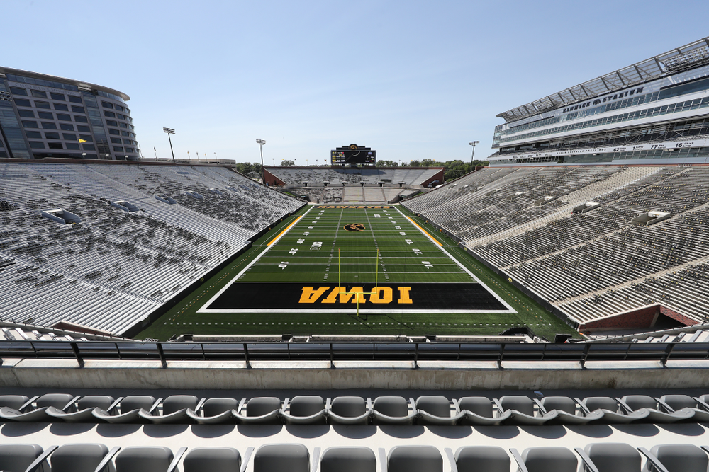 The view from the third level in the new north end zone of Kinnick Stadium Friday, August 9, 2019. (Brian Ray/hawkeyesports.com)