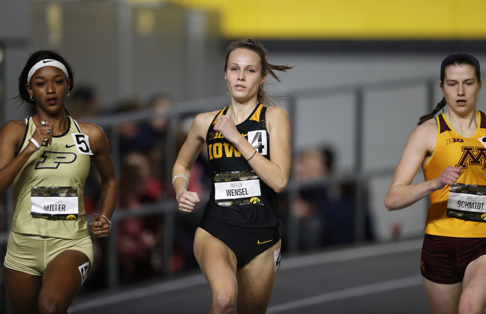 Iowa's Payton Wensel runs the 600 meter premier during the 2019 Larry Wieczorek Invitational Friday, January 18, 2019 at the Hawkeye Tennis and Recreation Center. (Brian Ray/hawkeyesports.com)