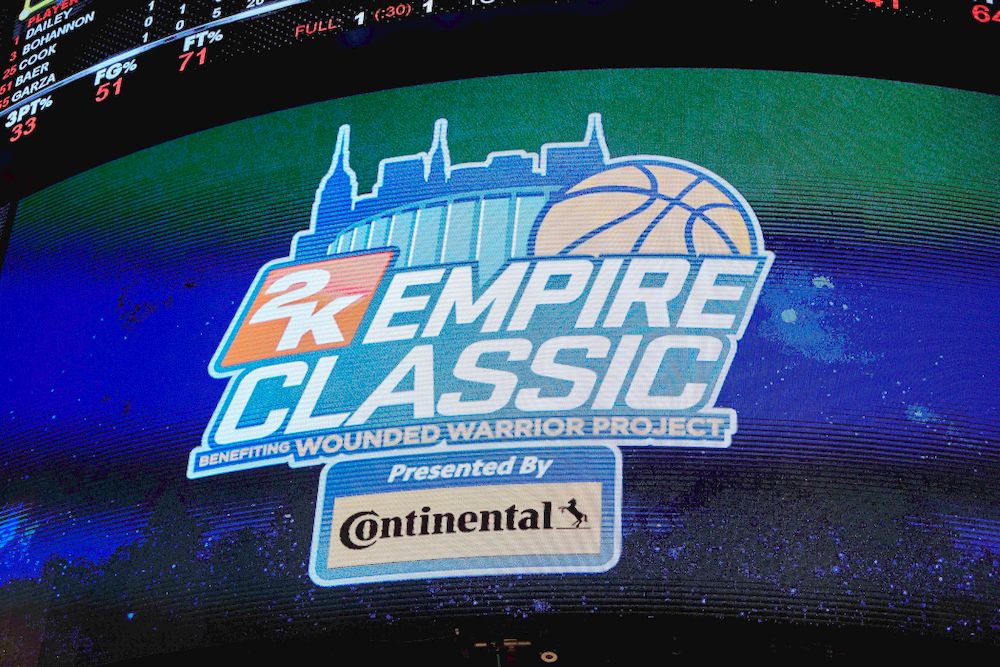The Iowa Hawkeyes against UConn in the Championship game of the 2K Empire Classic Friday, November 16, 2018 at Madison Square Garden in New York City. (Duncan H.Williams/Freelance)