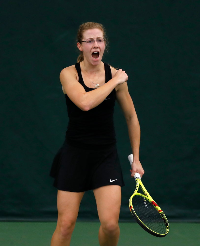 Montana Crawford against Ohio State Sunday, March 25, 2018 at the Hawkeye Tennis and Recreation Center. (Brian Ray/hawkeyesports.com)