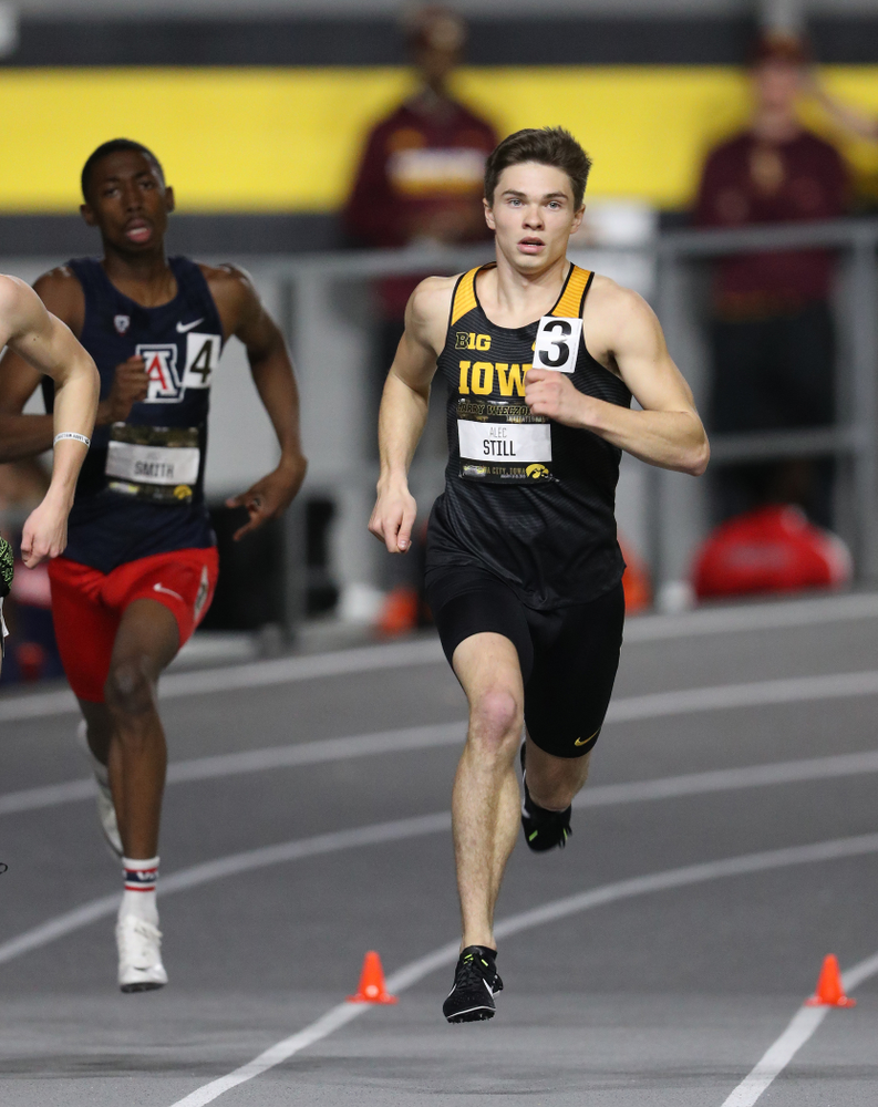 Iowa's Alec Still runs the 600 meter premier during the 2019 Larry Wieczorek Invitational Friday, January 18, 2019 at the Hawkeye Tennis and Recreation Center. (Brian Ray/hawkeyesports.com)