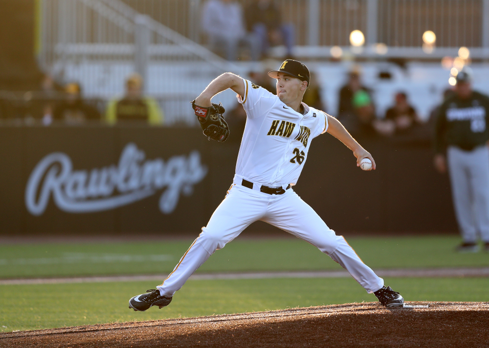 Iowa Hawkeyes Adam Ketelsen (26) against the Michigan State Spartans Friday, May 10, 2019 at Duane Banks Field. (Brian Ray/hawkeyesports.com)