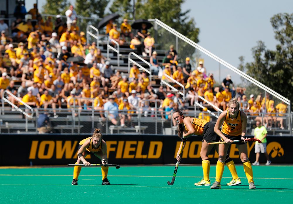 Iowa Hawkeyes Ellie Holley (7) and Anthe Nijziel (6) against Indiana Sunday, September 16, 2018 at Grant Field. (Brian Ray/hawkeyesports.com)