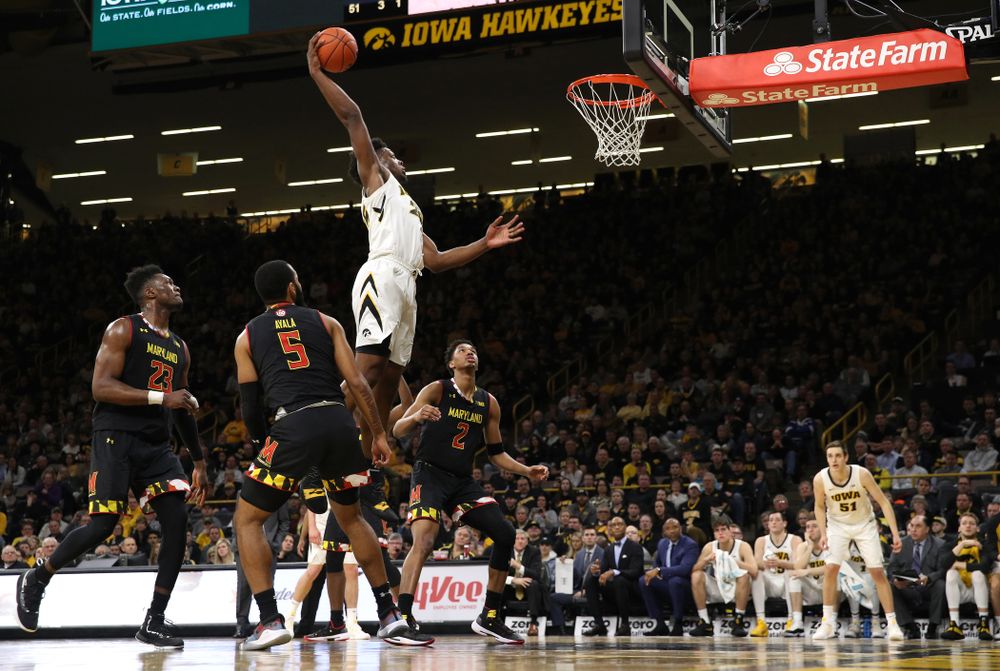 Iowa Hawkeyes forward Tyler Cook (25) against the Maryland Terapins Tuesday, February 19, 2019 at Carver-Hawkeye Arena. (Brian Ray/hawkeyesports.com)