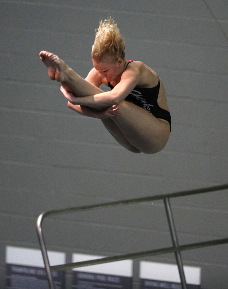 Iowa's Thelma Strandberg competes on the 3-meter springboard against the Iowa State Cyclones in the Iowa Corn Cy-Hawk Series Friday, December 7, 2018 at at the Campus Recreation and Wellness Center. (Brian Ray/hawkeyesports.com)