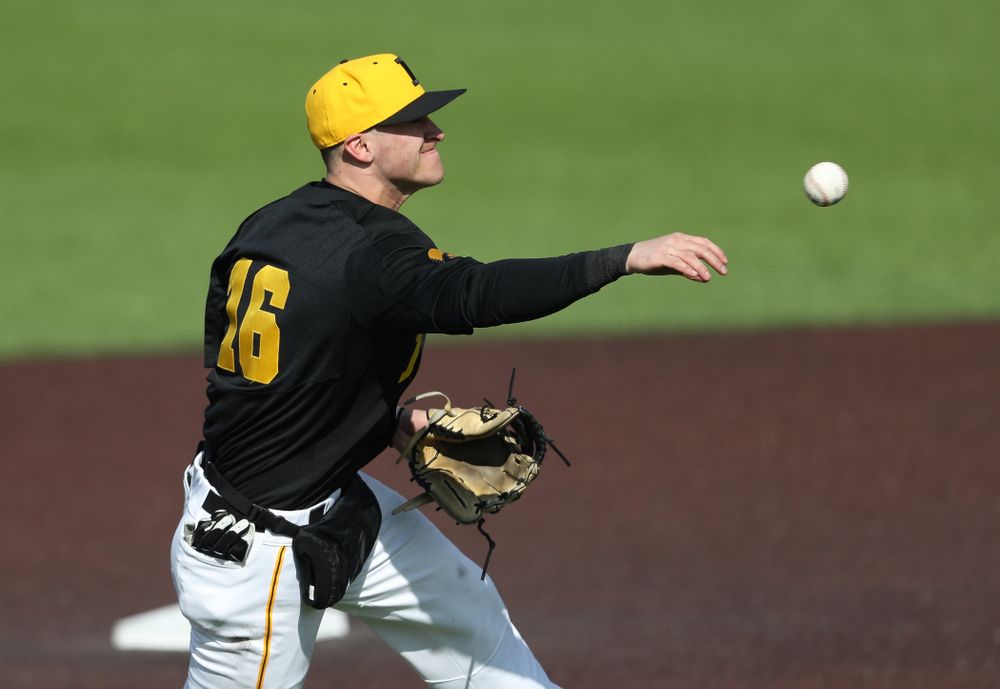 Iowa Hawkeyes Tanner Wetrich (16) against California State Northridge Sunday, March 17, 2019 at Duane Banks Field. (Brian Ray/hawkeyesports.com)