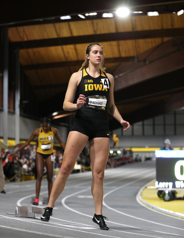 Iowa's Carly Donahue runs the 200-meters during the 2019 Larry Wieczorek Invitational Friday, January 18, 2019 at the Hawkeye Tennis and Recreation Center. (Brian Ray/hawkeyesports.com)