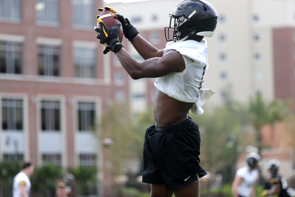 Iowa Hawkeyes defensive back Matt Hankins (8) during practice for the 2019 Outback Bowl Friday, December 28, 2018 at the University of Tampa. (Brian Ray/hawkeyesports.com)