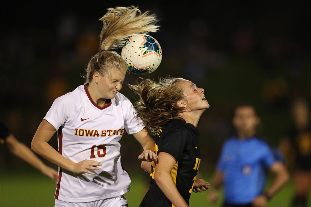 Iowa Hawkeyes forward Jenny Cape (19) during a 2-1 victory over the Iowa State Cyclones Thursday, August 29, 2019 in the Iowa Corn Cy-Hawk series at the Iowa Soccer Complex. (Brian Ray/hawkeyesports.com)